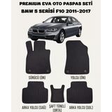 Feyza Oto Bmw 5 Serisi F10 2010 - 2017 Arası Araca Özel Premium Eva Paspas Takımı 2 Yıl Garantili Araca Birebir Uyumlu Kalıplar - Siyah