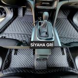 Feyza Oto Opel Corsa F Serisi 2020 - 2026 Arası 8d Diamond Kaymaz Taban Araca Özel Havuzlu Deri Oto Paspas Tam Koruma ve Hızlı Montaj 1 Yıl Garantili Araca Birebir Ölçü - Siyah - Gri