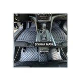 FEYZA OTO RENAULT MEGANE 4 SERİSİ 2016 - 2026 Uyumlu DİAMOND SİYAHA MAVİ Araca Özel Havuzlu Deri OTO PASPAS