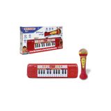 Feyza Oyuncak Bontempi 24 Tuşlu Mikrofonlu Org Kırmızı | Eğitici Kayıt Özellikli Işıklı Çocuk Müzik Aleti Seti | 3+ Yaş