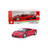 Feyza Oyuncak Ferrari 458 Italia 1:24 Ölçek Model Araba, Kırmızı, 18,5 cm, Lisanslı Koleksiyon, 3+ Yaş