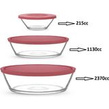 Feyzade Vega Saklama Kabı Seti (2370CC-1130CC-215CC) - Pembe