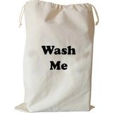 Feza Bagg Store Wash Me Desenli Kanvas Çok Amaçlı Kirli Çamaşır Torbası 50X70 1 Adet