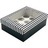 Feza Kutu 22X30X10 Pencere Kapaklı 12'li Cupcake Kutusu (10 Adet)