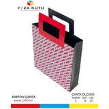 Feza Kutu Karton Çanta Saplı Karton Çanta Kraft Çanta Karton Poşet Saplı Karton Çanta Kraft (10 Adet) 5X18X20