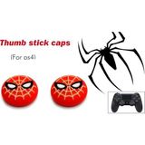 Feza Ps4 Dualshock 4 2 Adet Spiderman Kabartma Desenli Kırmızı - Siyah Analog Başlığı