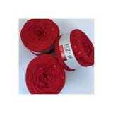 Feza Pullu Örgü Ipi 401-kırmızı Cotton-pamuk Ince Pullu Örgü Ipi % 75 Pamuk 100 gr 310 M D'ior 1 Adet