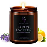 FF FRAGRFLOWING Limon Lavanta Kokulu Mumlar,Ev Kokulu Aromaterapi Mumları için Mumlar,Kadın Erkek için Soya Mumu Mum Hediye Seti, 7oz