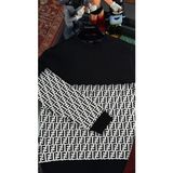 Ff Logo Detaylı Erkek Triko Kazak - 000-Siyah - XL