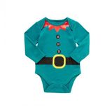 F&F Minik Elf Yılbaşı Bebek Kostüm Body Uzun Kollu Tasarım Body Yeniyıl Body 6-9 Ay