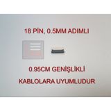 FFC 18 Pin 0.5mm Adımlı Flex Kablo Sabitleyici Konnektör Soketi Sabitleme Fleks Bağlama Aparatı