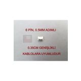 FFC 6 Pin 0.5mm Adımlı Flex Kablo Sabitleyici Konnektör Soketi Sabitleme Fleks Bağlama Aparatı