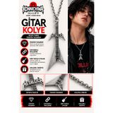 FG KONNİCHİWA Metallica Kolye – Gitar Pena ve Logo Gitar Figürlü Heavy Metal Rock Kolyesi