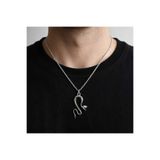 FG KONNİCHİWA Silver Yeşil Zümrüt Yılan Gotik Kolye Gotik Vintage Yeşil Taşlı Yılan Kolye – Gizemli & Şık Tasarım