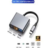 Fh-7 3'ü 1 Arada Usb-C Hub: USB 3.0, Pd 100W Type-C, 4K/30Hz Ultra Hdm & USB Çevirici Çoklayıcı