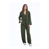fh fashionhere Kadın Kimono Haki Bağlamalı Ikili Takım Ayrobin Kumaş