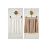 fh fashionhere Kadın Piliseli Etek Içlik 2'li Paket Ekru Vizon Beli Lastikli Pileli Pliseli Mini Tamamlayıcı