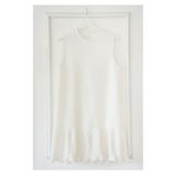 fh fashionhere Kadın Tesettür Kolsuz Ekru Piliseli Içlik Gömlek Tunik Bluz Pliseli Pileli