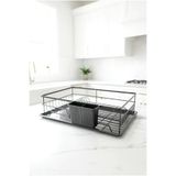FH finehome Cremma Tek Katlı Metal Bulaşıklık Siyah