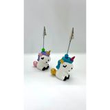 Fi Hediyelik Çalışma Masası Not Tutucu Klipsli Metal Notluk Unicorn 2’li Set - Çok Renkli