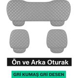 Fiat 500 D/f/l/r 1957–1975 Uyumlu 3 Parça Kapitone Oturak Araba Koltuk Kumaş Gri - Kaymaz | Trobus
