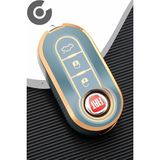 Fiat 500 Doblo Fiorino Punto Ducato Bravo Panda Tpu Anahtar Kılıfı (1 Adet) - Mavi - Gold