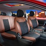 fiat Bravo Deri Detaylı Süet Oto Koltuk Kılıfı Ön Arka Set Premium Tasarım Kahverengi Siyah Fs - Kahverengi - Siyah