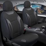 Fiat Bravo Sport Style Uyumlu Lüx Deri Detaylı Keten Oto Koltuk Kılıfı Ön Arka Takım Edition Serisi Dark Siyah