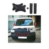 Fiat Doblo 1 (00-05) UYumlu Kaput Maskesi Beyaz Nakış Kapitone Yastık-Kemer Setli 101MPS