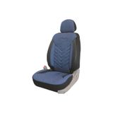 Fiat Doblo 1 Uyumlu Keten Kumaş Oto Koltuk Kılıfı - Mavi-siyah