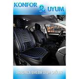 Fiat Doblo 2001-2004 2+1 Parçalı Lüx Deri Oto Koltuk Kılıfı Ön Arka Takım Royal SİYAH MAVİ
