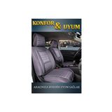Fiat Doblo 2005-2009 2+1 Parçalı Lüx Deri Oto Koltuk Kılıfı Ön Arka Takım Safir FÜME