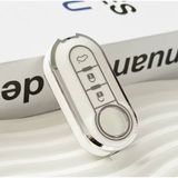 Fiat Doblo 2010+ Anahtar Kılıfı Beyaz-Silver - Şeffaf