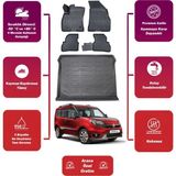 Fiat Doblo 2012 Model Bagaj Havuzu+4d Araca Özel Havuzlu Paspas Takımıı Maxii - Siyah