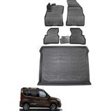 Fiat Doblo 2014 Model Bagaj Havuzu+Araca Özel Üretim 3D Havuzlu Paspas - Siyah