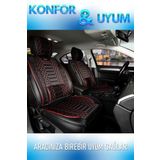 Fiat Doblo 2015-2022 2+1 Parçalı Lüx Deri Oto Koltuk Kılıfı Ön Arka Takım Royal SİYAH KIRMIZI