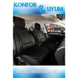 Fiat Doblo 2023+ 2+1 Parçalı Lüx Deri Oto Koltuk Kılıfı Ön Arka Takım Royal TAM SİYAH
