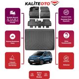 Fiat Doblo 2025 Model Bagaj Havuzu+4d Araca Özel Havuzlu Paspas Takımıı Prqx - Siyah