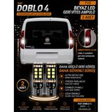 Fiat Doblo 4 Uyumlu T15 W16W LED Geri Vites Ampulü Canbus Hatasız 6000K Kristal Beyaz Güçlü Işık 2 Adet