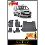 Fiat Doblo Combi 2001-2009 Araca Özel 3D Havuzlu Paspas & Bagaj Havuzu Seti+(Hediyeli!) - Siyah