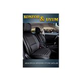 Fiat Doblo Combi 2+1 Parçalı Lüx Deri Oto Koltuk Kılıfı Ön Arka Takım Safir SİYAH BEYAZ