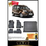 Fiat Doblo Combi & Easy 2010-2022 Araca Özel 3D Havuzlu Paspas & Bagaj Havuzu Seti+(Hediyeli!) - Siyah