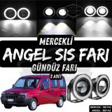 Fiat Doblo D1 2000-2005 Uyumlu Universal Mercekli Angel Sis Fari Metal Su Gecirmez 76 Mm Beyaz Halkali Gunduz Fari Angel Eyes 2 Adet