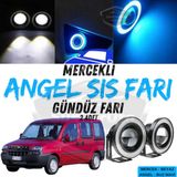 Fiat Doblo D1 2000-2005 Uyumlu Universal Mercekli Angel Sis Fari Metal Su Gecirmez 76 Mm Buz Mavi Halkali Gunduz Fari Angel Eyes 2 Adet
