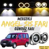 Fiat Doblo D1 2000-2005 Uyumlu Universal Mercekli Angel Sis Fari Metal Su Gecirmez 76 Mm Sari Halkali Gunduz Fari Angel Eyes 2 Adet