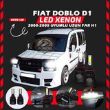 Fiat Doblo D1 2000-2005 Uzun Far Uyumlu Şimşek Etkili LED Xenon Light Series H1 - Beyaz