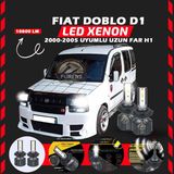 Fiat Doblo D1 2000-2005 Uzun Far Uyumlu Şimşek Etkili Led Xenon Premium Series H1
