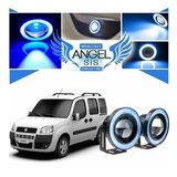 Fiat Doblo D1 Uyumlu, Universal Mercekli Led Angel Sis Farı, 76mm Buz Mavi Renk