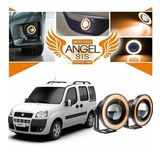 Fiat Doblo D1 Uyumlu, Universal Mercekli Led Angel Sis Farı, 76mm Turuncu Renk