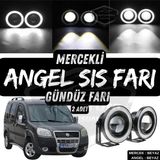 Fiat Doblo D2 2005-2010 Uyumlu Üniversal Mercekli Angel Sis Farı Metal Su Geçirmez 76 Mm Beyaz Halkalı Gündüz Farı Angel Eyes 2 Adet